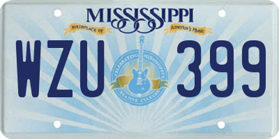 MS license plate WZU399
