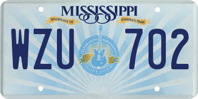 MS license plate WZU702