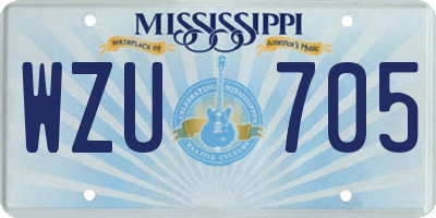 MS license plate WZU705