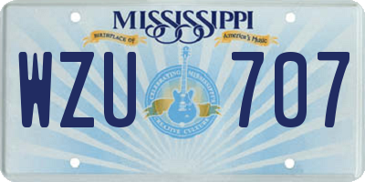 MS license plate WZU707