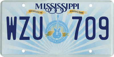 MS license plate WZU709