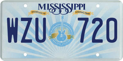 MS license plate WZU720