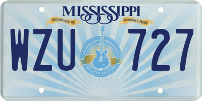 MS license plate WZU727