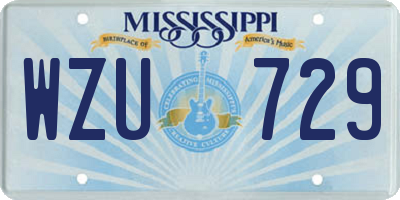 MS license plate WZU729