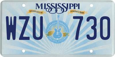 MS license plate WZU730
