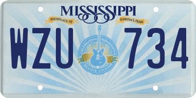 MS license plate WZU734