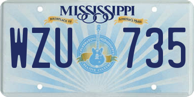 MS license plate WZU735