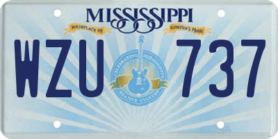 MS license plate WZU737