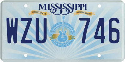 MS license plate WZU746