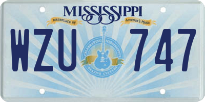 MS license plate WZU747