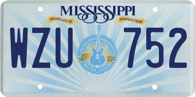 MS license plate WZU752