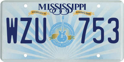 MS license plate WZU753