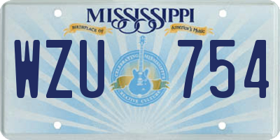 MS license plate WZU754