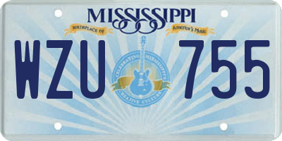 MS license plate WZU755