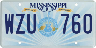 MS license plate WZU760