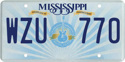 MS license plate WZU770
