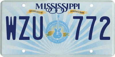 MS license plate WZU772