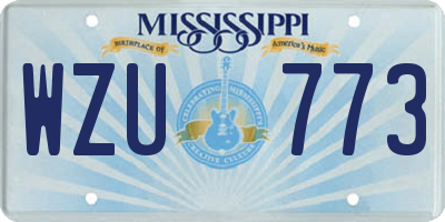 MS license plate WZU773