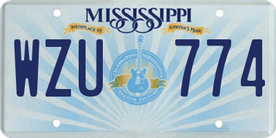 MS license plate WZU774