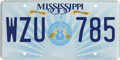 MS license plate WZU785