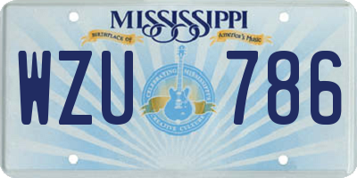 MS license plate WZU786