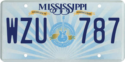 MS license plate WZU787