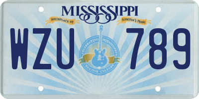 MS license plate WZU789