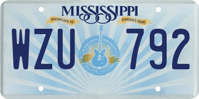 MS license plate WZU792