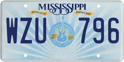 MS license plate WZU796