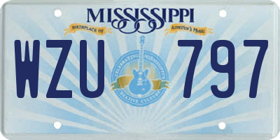 MS license plate WZU797