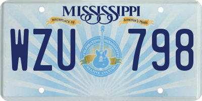 MS license plate WZU798