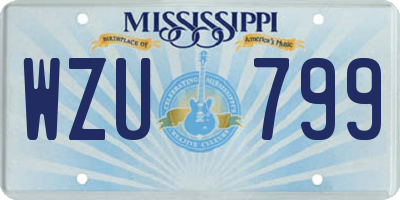 MS license plate WZU799