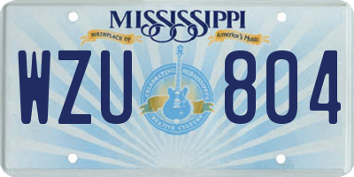 MS license plate WZU804