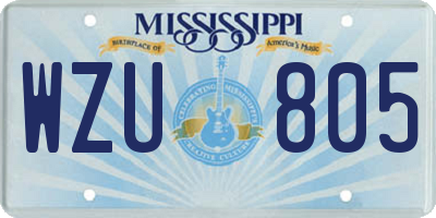 MS license plate WZU805