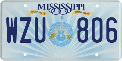 MS license plate WZU806