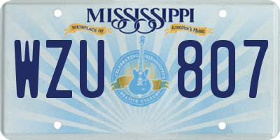 MS license plate WZU807