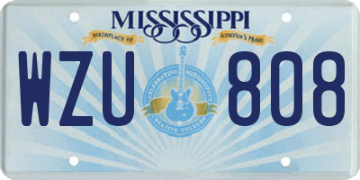 MS license plate WZU808