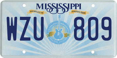 MS license plate WZU809