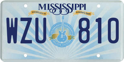 MS license plate WZU810