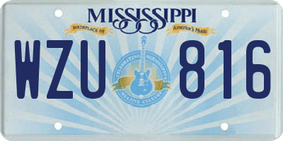 MS license plate WZU816
