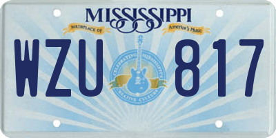 MS license plate WZU817