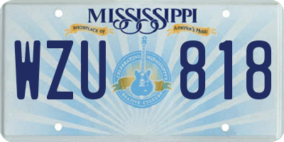 MS license plate WZU818