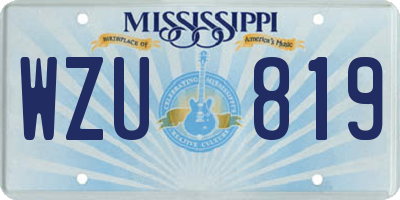 MS license plate WZU819