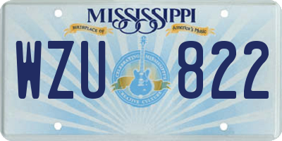 MS license plate WZU822