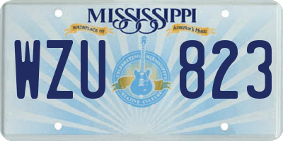MS license plate WZU823