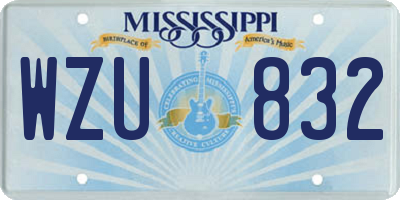 MS license plate WZU832