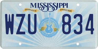 MS license plate WZU834