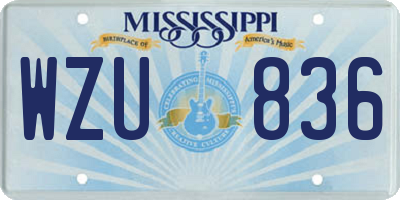 MS license plate WZU836