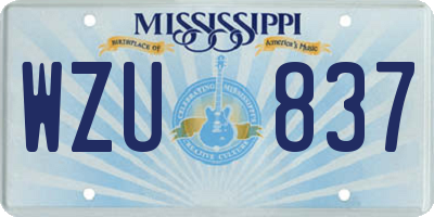 MS license plate WZU837