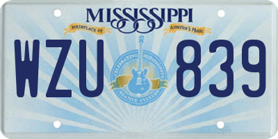 MS license plate WZU839